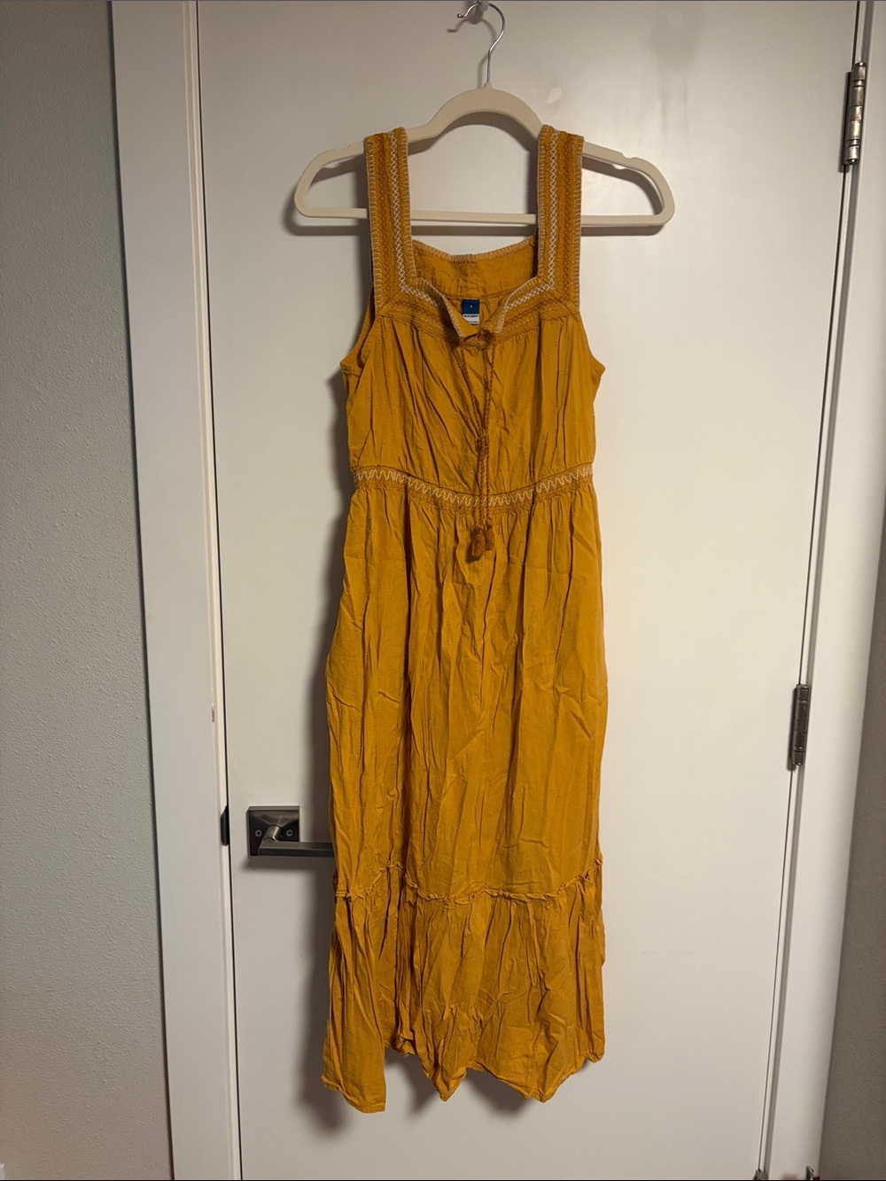 Old Navy Mustard Maxi Dress with Braided Straps
